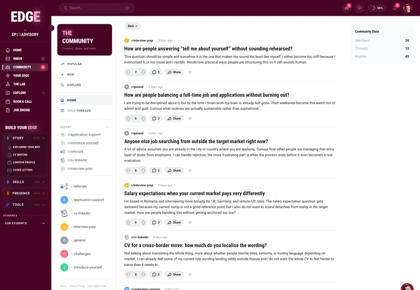 The EDGE live community and sessions