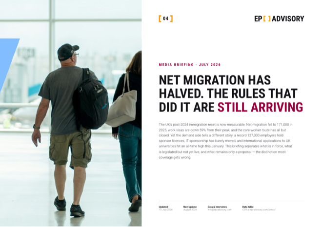 Preview: International professionals in the UK: net migration has halved — the rules are still arriving