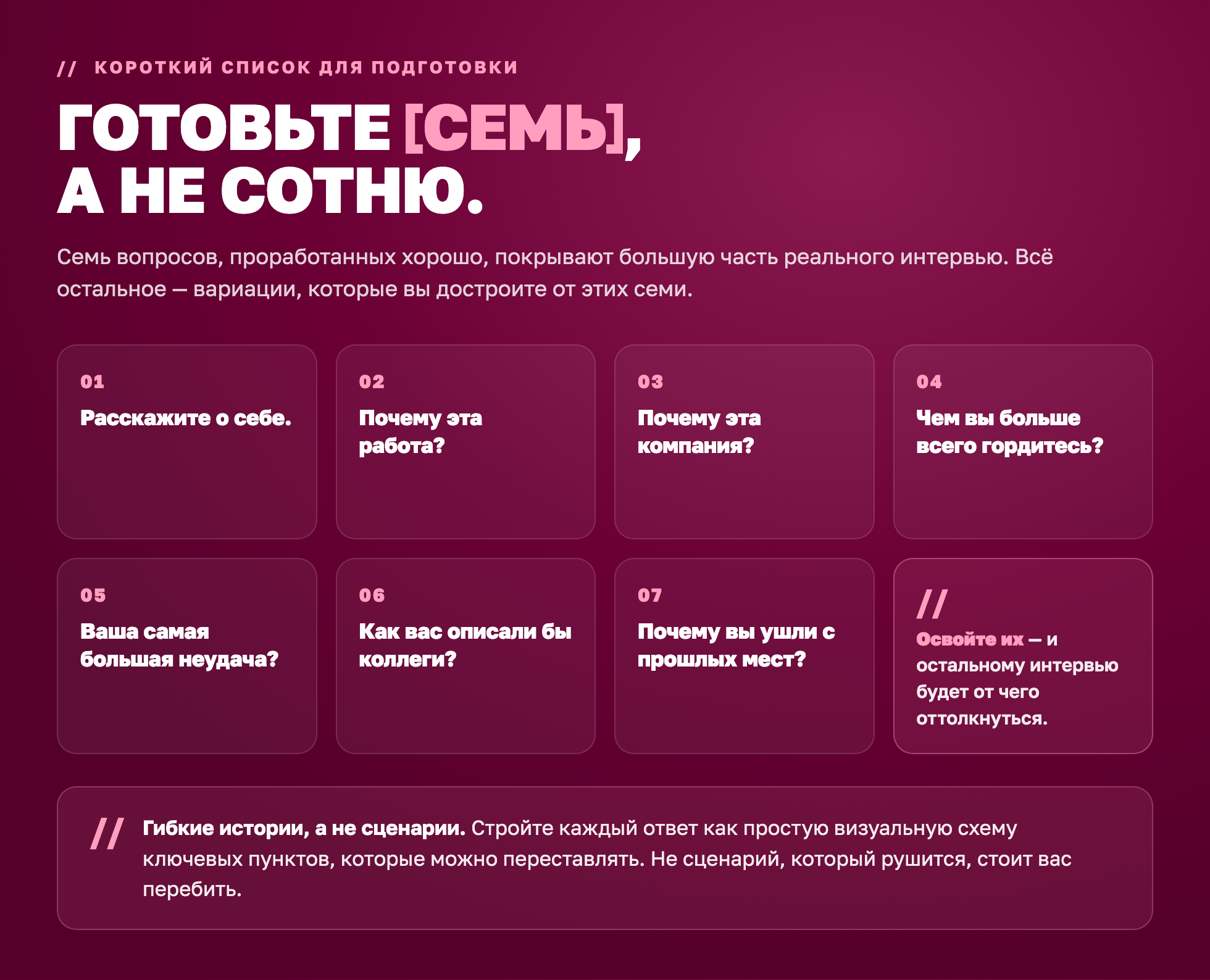 Семь вопросов собеседования, к которым стоит подготовиться