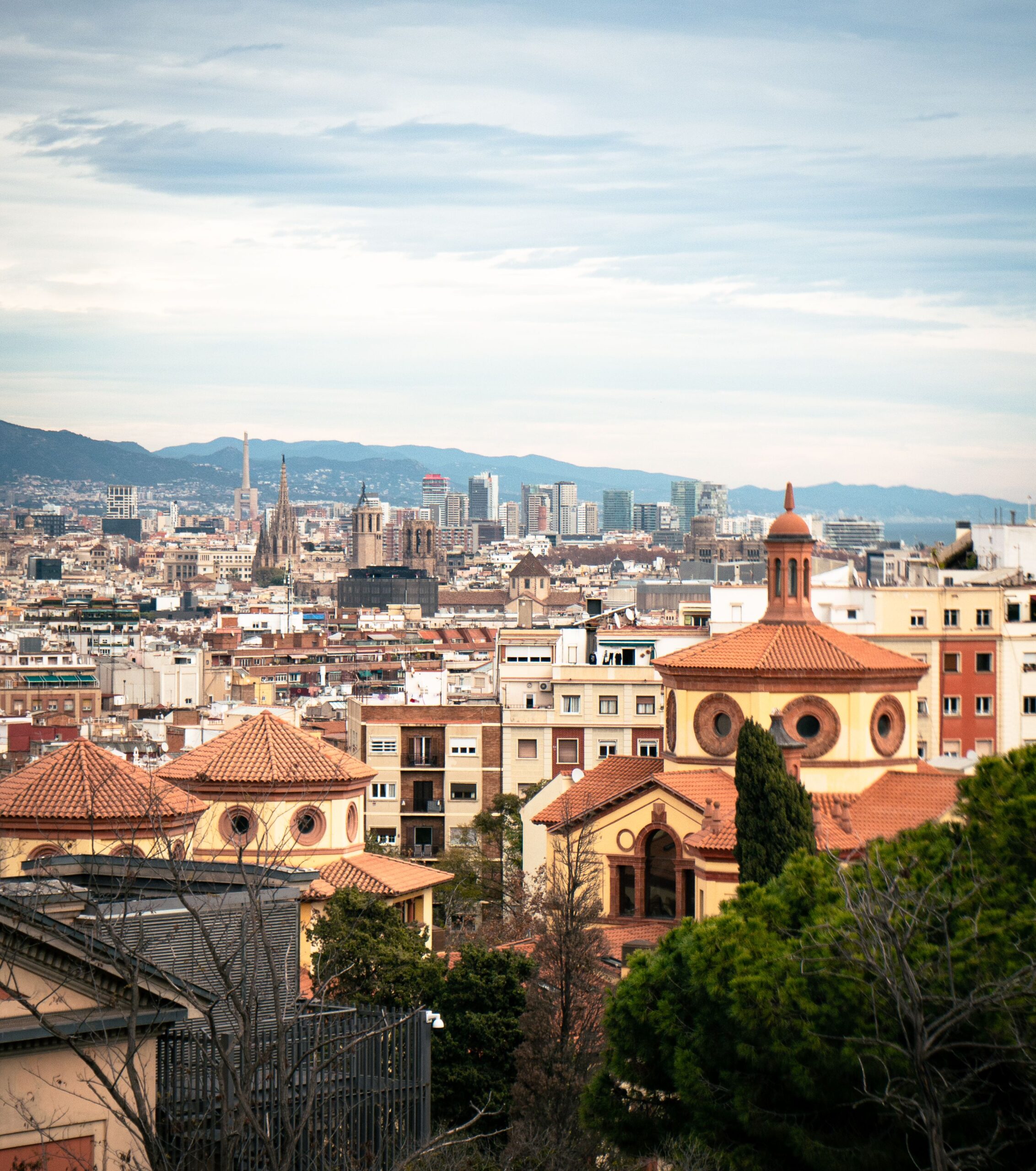 Barcelona skyline mixing historic architecture and modern towers
