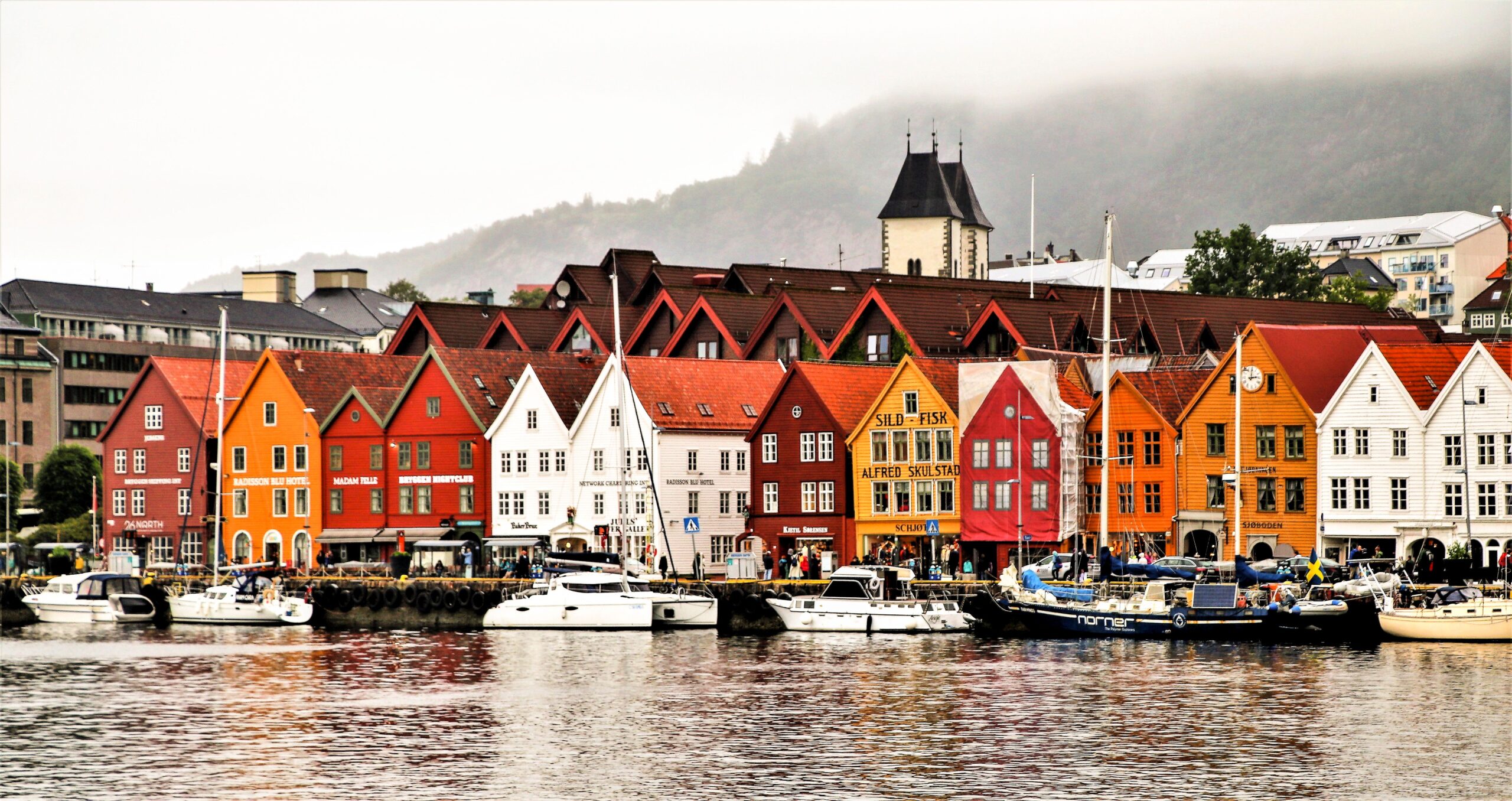 Colourful wooden Hanseatic houses at Bryggen wharf, Bergen - cost of living in Norway