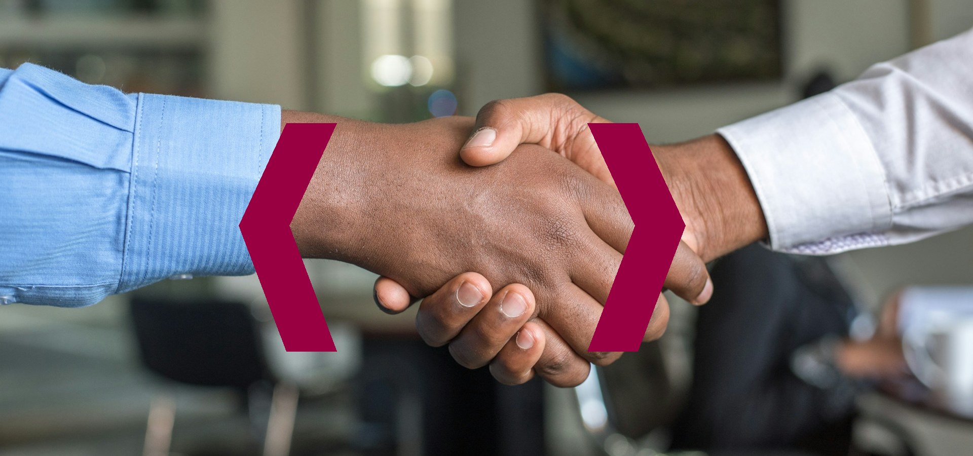 Two professionals shaking hands on a job offer